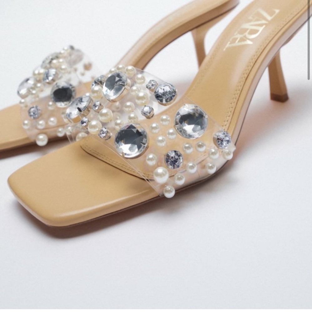 NWOT Zara embellished heeled sandal - Picture 8 of 8